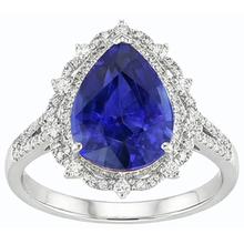 Huge Sapphire Natural Earth Mined Diamond Ring