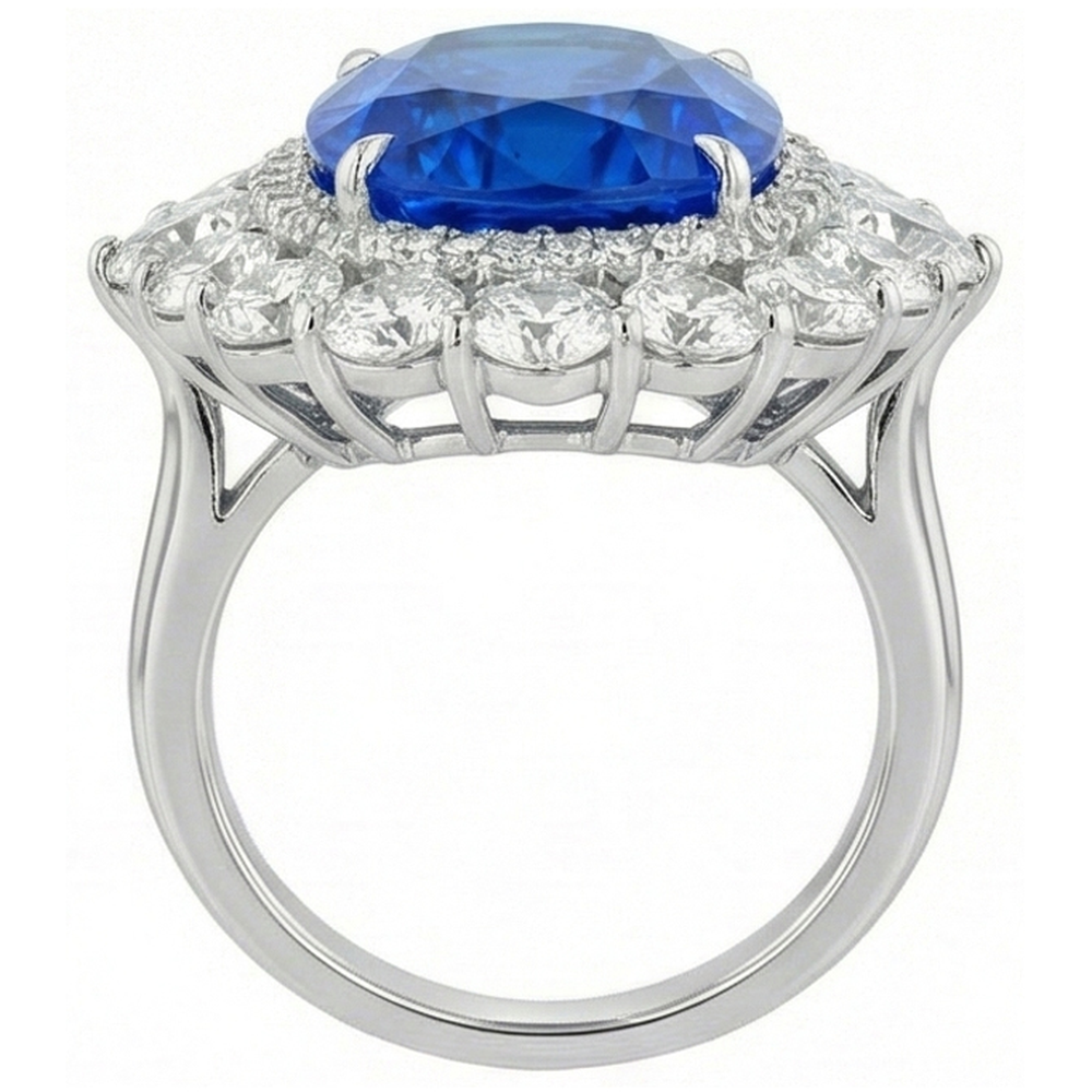 Huge Victorian Sapphire Halo Ring