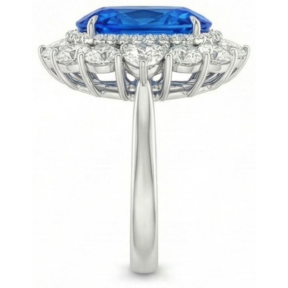 Huge Victorian Sapphire Halo Ring