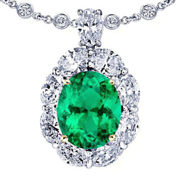 Natural GIA Certified Emerald Gemstone Pendant 6 ct