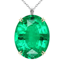 Oval Fine Emerald ring in 14 Karat Two Tone Gold – main view