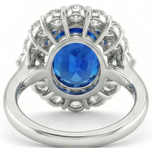 IGI CERTIFIED Huge Victorian Sapphire Halo Ring