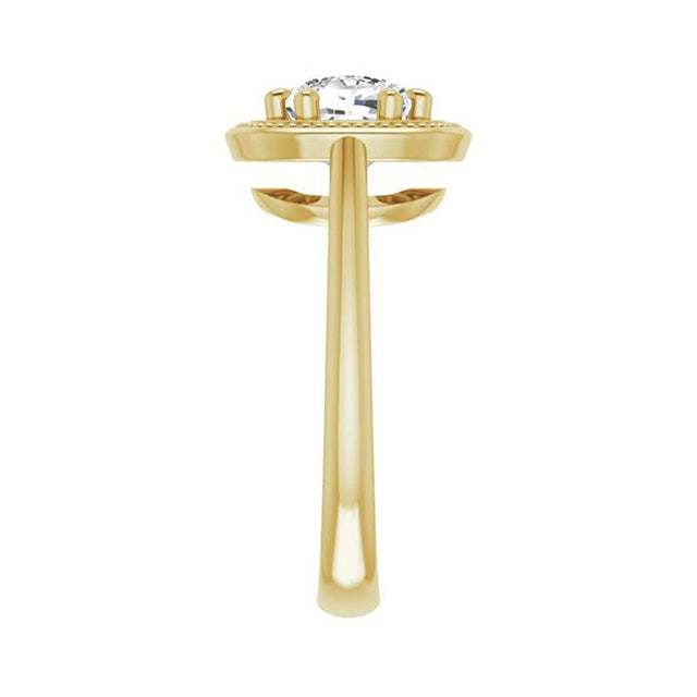 Natural Brilliant Diamond Bridal Ring – angle view