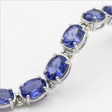 IGI CERTIFIED Blue Sapphire Tennis Bracelet Prong Set 18 Carats Jewelry