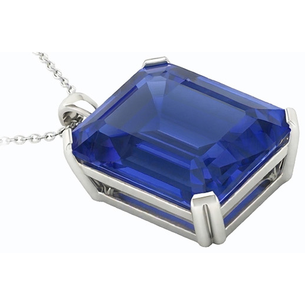 Fine Royal Blue Sapphire Gemstone Pendant 5.50 ct – profile view