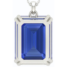 Royal Blue Sapphire Gemstone Pendant – top view