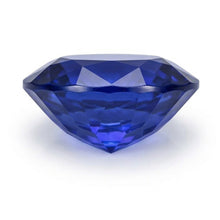Oval Cut Royal Blue Sapphire ring in Gold – profile view