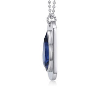 IGI CERTIFIED Men’s Sapphire Dog Tag Pendant