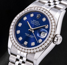 Rolex 16200 Datejust  36mm Blue Diamond Dial Stainless Steel Watch