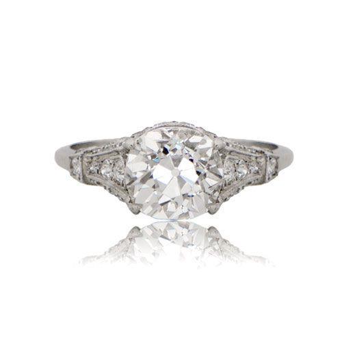 Jewelry Engagement Ring Old Miner Real Diamond 2.30 Carats White Gold 14K