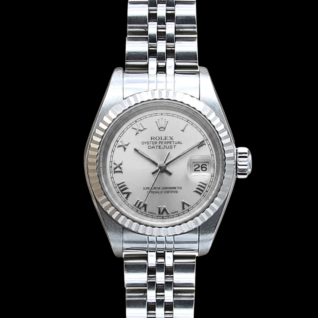 Jubilee Bracelet Ss Ladies Rolex Datejust Watch  Roman Dial Rolex