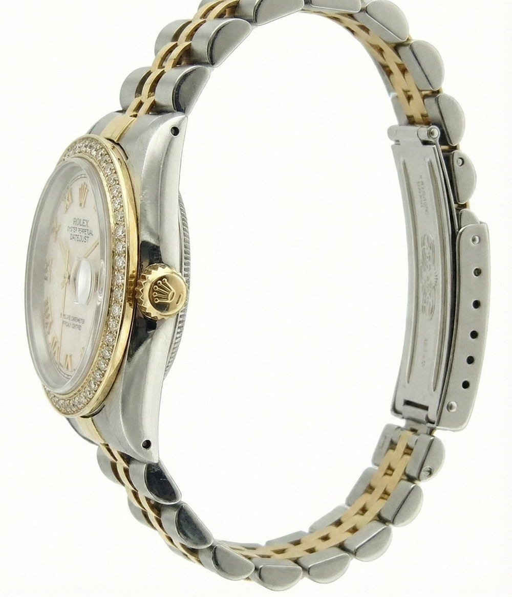 Jubilee Bracelet Ss & Gold Roman Dial Rolex Date Just Women Watch