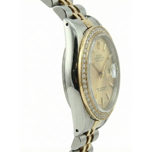 Jubilee Ss & Gold Diamond Bezel Women Watch Stick Dial Rolex Date