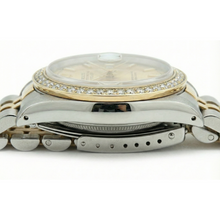 Jubilee Ss & Gold Diamond Bezel Women Watch Stick Dial Rolex Date