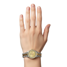 Jubilee Ss & Gold Natural Earth Mined Diamond Bezel Women Watch Stick Dial Rolex Date P2