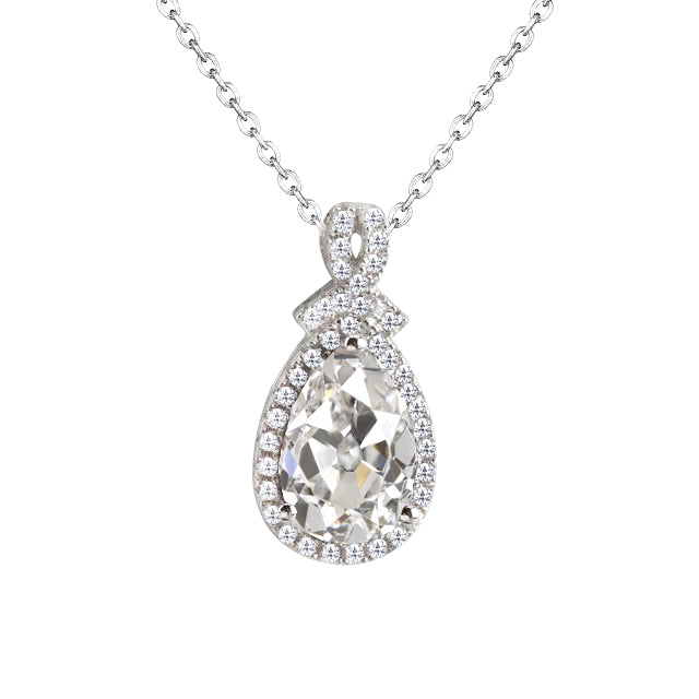 Antique Cushion Brilliant Diamond ring in 14K White Gold – main view