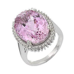 Kunzite Natural Earth Mined Diamond Engagement Ring