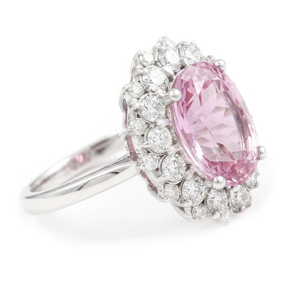Kunzite Gemstone Engagement Ring
