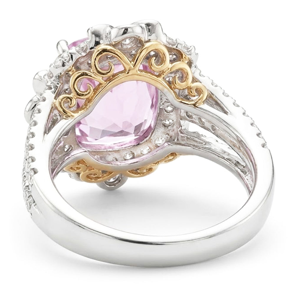Kunzite Natural Earth Mined Diamond Wedding Ring