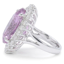 Kunzite Stone Natural Earth Mined Diamond Ring For Sale