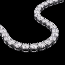 Lab Grown Tennis Necklace 12 Carat White Gold 14K 20 Inch Chain