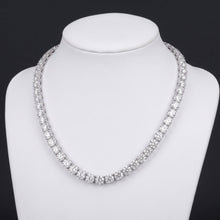 Lab Grown Tennis Necklace 12 Carat White Gold 14K 20 Inch Chain