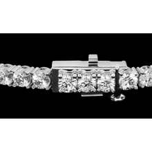 Lab Grown Tennis Necklace 12 Carat White Gold 14K 20 Inch Chain