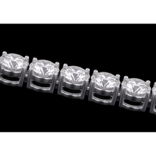 Lab Grown Tennis Necklace 12 Carat White Gold 14K 20 Inch Chain