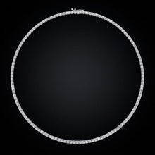 Lab Grown Tennis Necklace 14K White Gold 15 Carat 18 Inch Chain