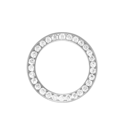 Ladies 31 Mm Genuine Round Diamond Bezel To Fit Rolex watch 31MM Model 278240 18K White Gold
