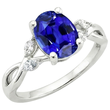 Ladies Anniversary Ring Oval Blue Sapphire & Marquise Natural Earth Mined Diamond 6 Carats