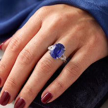 Ladies Anniversary Ring Oval Blue Sapphire & Marquise Natural Earth Mined Diamond 6 Carats