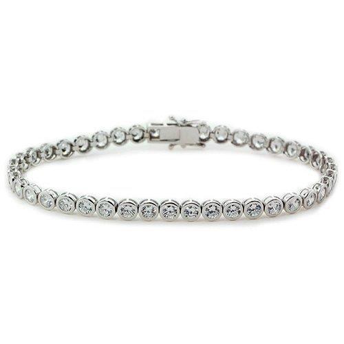 Ladies Bezel Round Real Diamond Tennis Bracelet 6.30 Carats Fine Jewelry