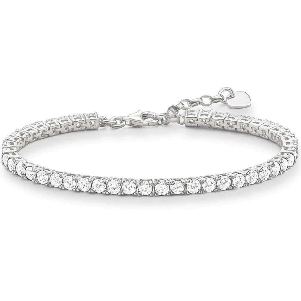 Ladies Bracelet White Gold 14K 6.75 Ct. Prong Setting Round Genuine Diamonds