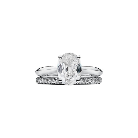 Ladies Cushion Genuine Diamond Old Mine Cut Wedding Ring Set 3.50 Carats