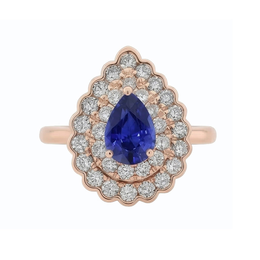 natural round sapphire 3.50ct ring side angle