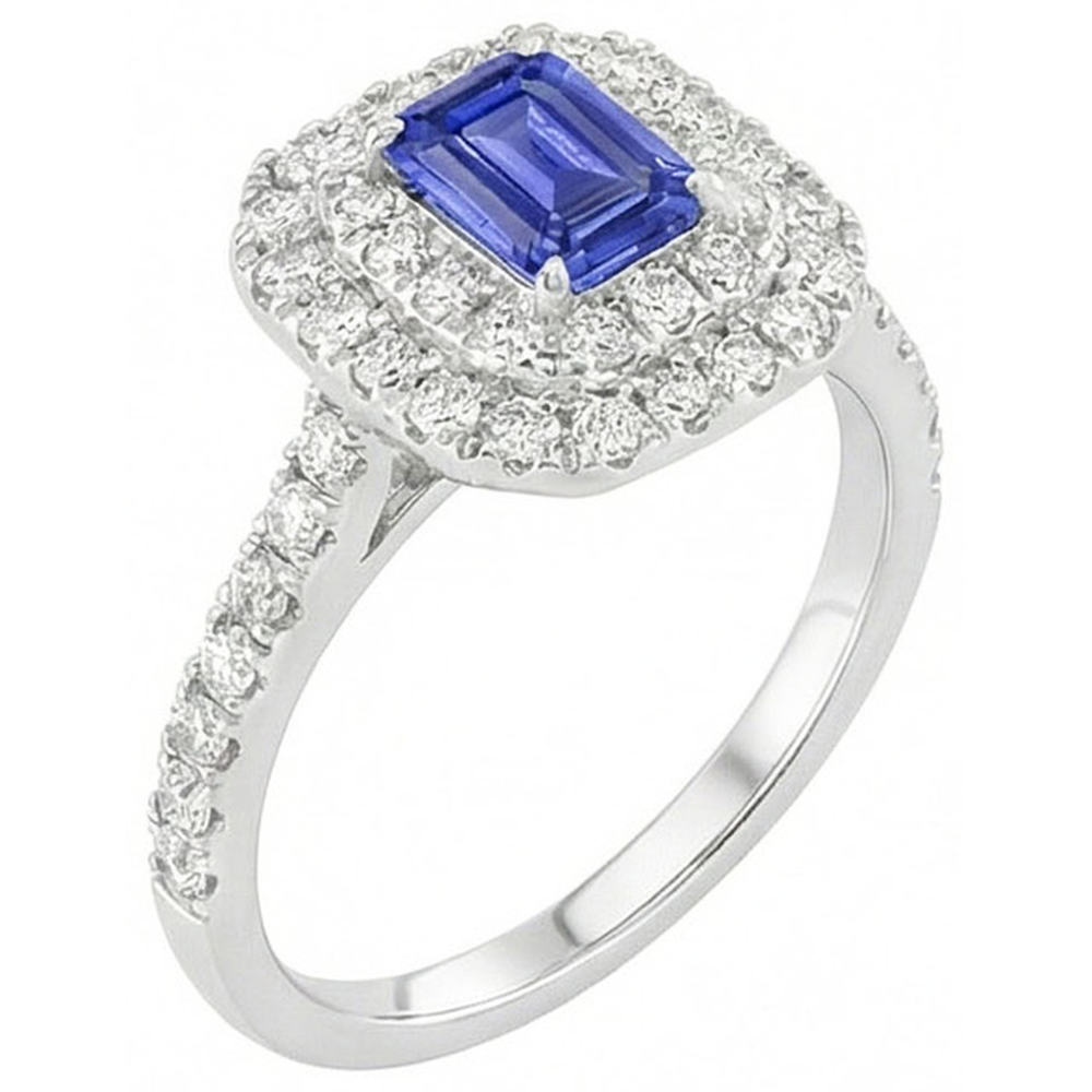 natural emerald sapphire 3ct ring top view