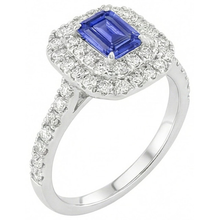 natural emerald sapphire 3ct ring top view