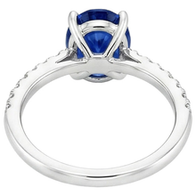 Ladies Engagement Ring Blue Sapphire & Pave Set Natural Earth Mined DIAMOND ( NOT LAB GROWN )s 5.25 Carats