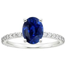 Ladies Engagement Ring Blue Sapphire & Pave Set Natural Earth Mined DIAMOND ( NOT LAB GROWN )s 5.25 Carats