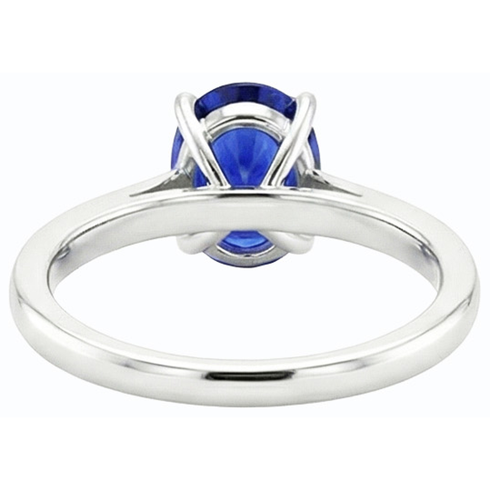 Ladies Gemstone Ceylon Sapphire Ring Channel Set Natural Earth Mined Diamonds 4.50 Carats