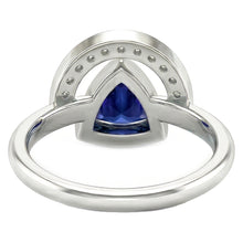 Ladies Gemstone Jewellery Trillion Bezel Set Blue Sapphire Ring 2 Carats