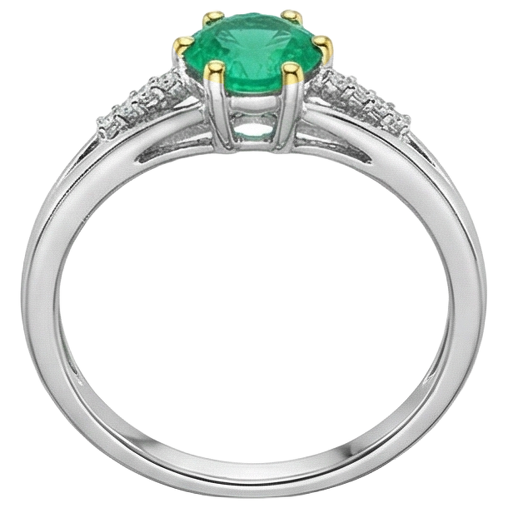 Authentic Colombian Emerald Precious Stone Ring – profile view