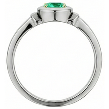 Colombian Emerald Precious Stone Ring 1-ct 14K Two Tone Gold – top view