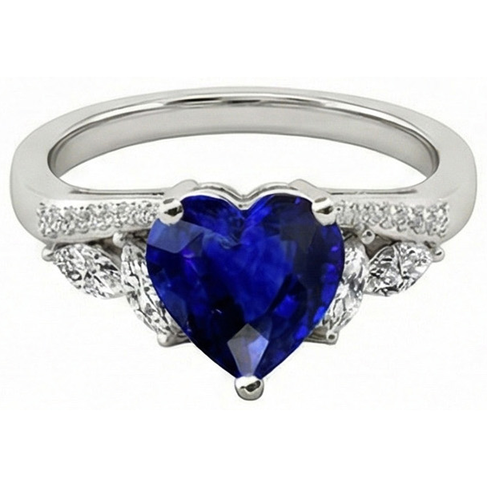 natural round sapphire 4ct ring top view