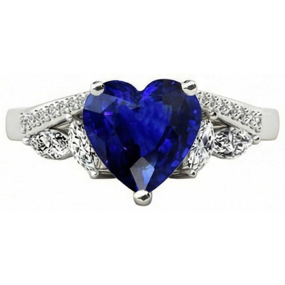 natural round sapphire 4ct ring side angle