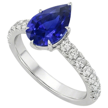 natural round sapphire 5.50ct ring top view