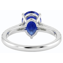 Ladies Gemstone Solitaire Ceylon Sapphire Ring With Accents 4 Carats
