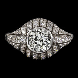 Ladies Genuine Diamond Fancy Ring Old Cut Bezel Set 3.75 Carats Milgrain Gold