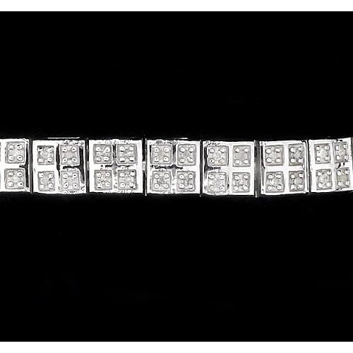 Ladies Genuine Diamond Tennis Bracelet 8 Carats White Gold 14K